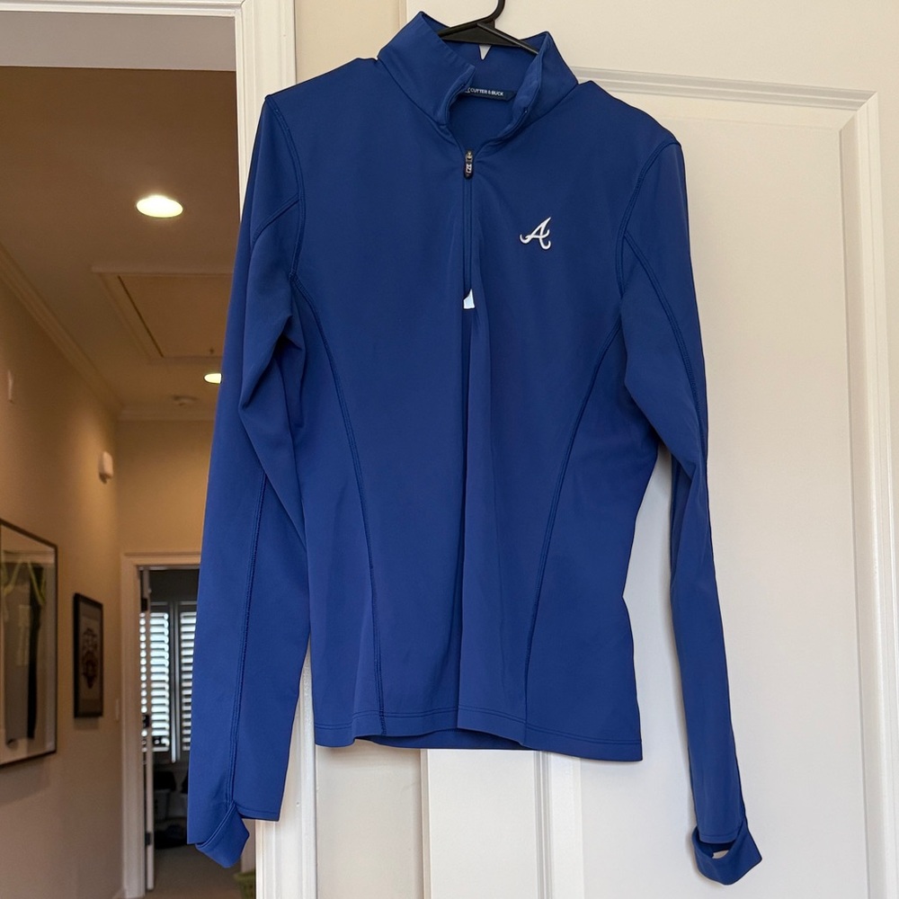 Atlanta Braves Cutter & Buck Women's Blue Varsity Jacket